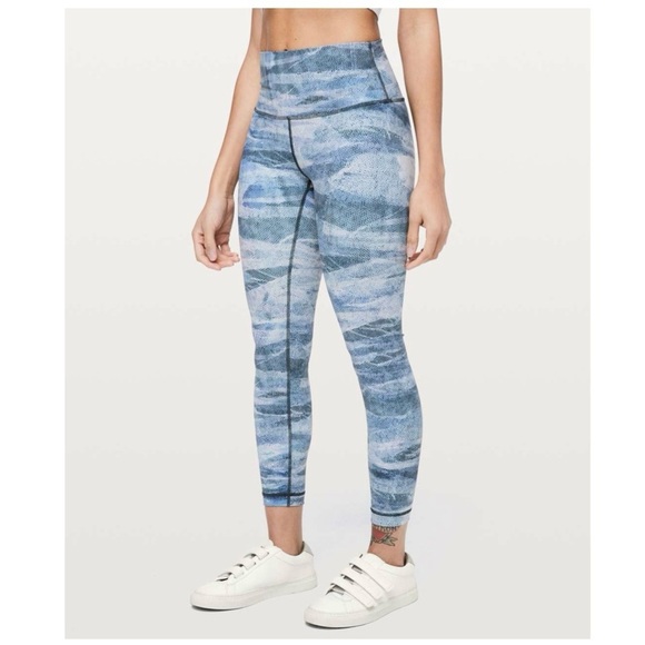 LULULEMON ATHLETICA Wunder Under High Rise Tight Legging Mesh Scape Multi - Picture 3 of 17